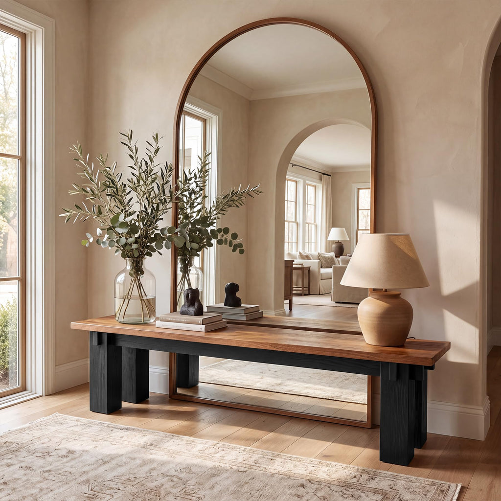 70.9" Entryway Bench, Extra Long Farmhouse Shoe Bench