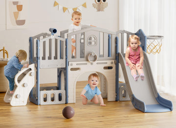 9 in 1 Toddler Slide Set, Kids Slide for Toddlers Age 1+ (Blue)