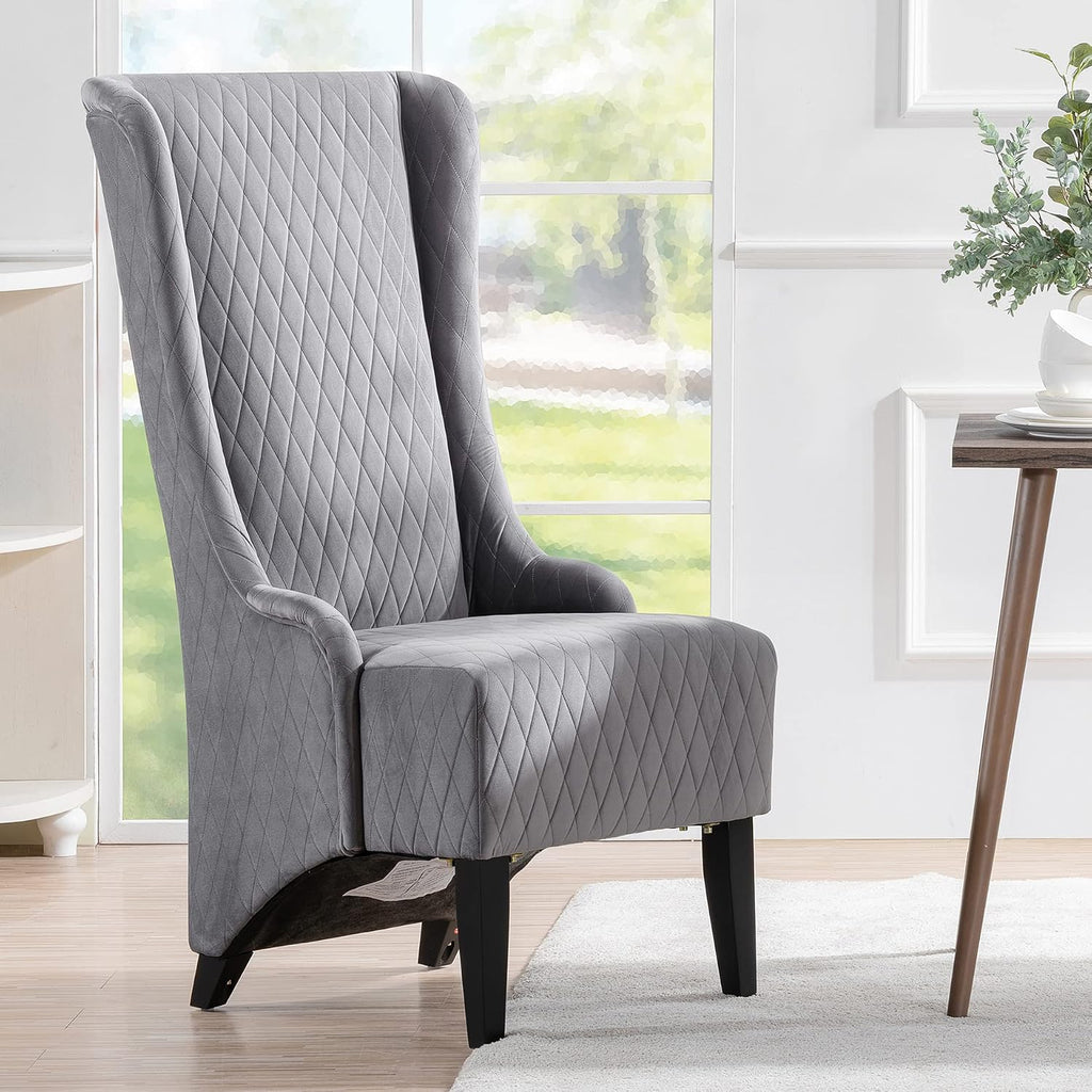 High Back Dining Chair Set of 2, Upholstered Wing Back Dining Chairs King Throne Royal Chair, Retro Accent Dinner