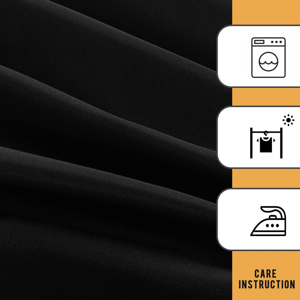 2 Pack Black Tablecloth Fitted Table Clothes for 4 Foot Rectangle Tables - Water Resistant Washable Fabric Polyester