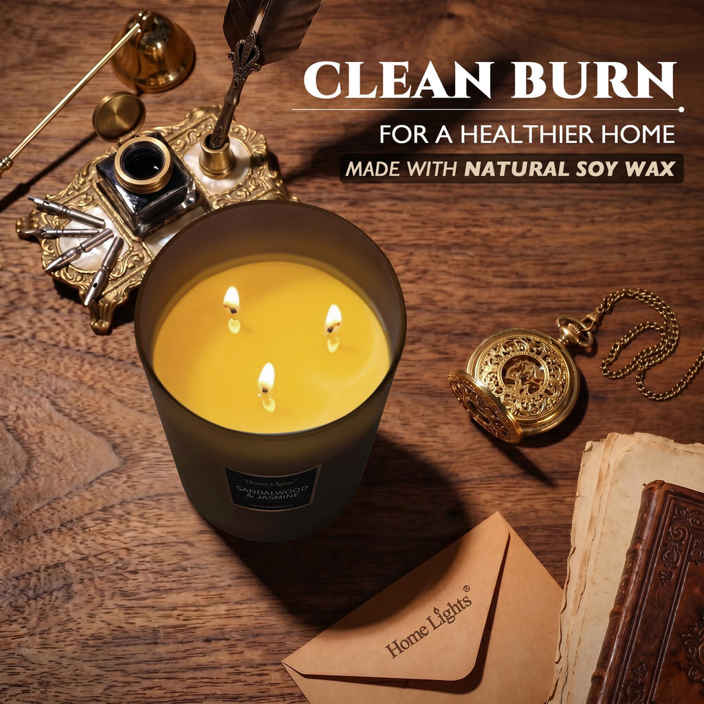 Lights Luxury Designer Scented Large Jar Candle, 100% Nature Soy Wax, 33.26 oz, 3 Wick, Highly Scented & Long