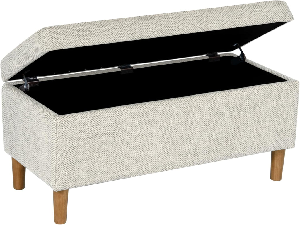 Malmo 36" Storage Bench - Cream Chevron Woven