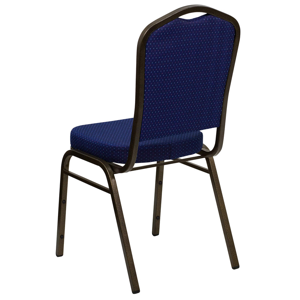 Fabric Crown Back Banquet Chair, Navy Blue, 4-Pack
