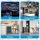 24 inch Beverage Refrigerator Cooler, 5.3 Cubic/166 Can Large Fridge with Glass 