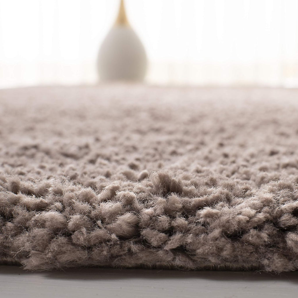 August Shag Area Rug - 10' x 14', Taupe, Solid Design, Non-Shedding & Easy Care, 1.2-inch Thick