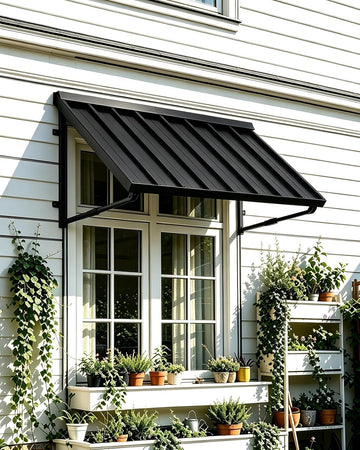 Metal Awning for Door Entrance, 54x24 Inches Adjustable Angle Window Awnings , Sunsetter Shade Canopy Outdoor