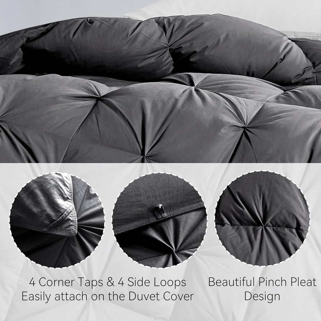 Premium Down Comforter Queen, Luxurious All Season Duvet Insert with Cotton Blended Fabric