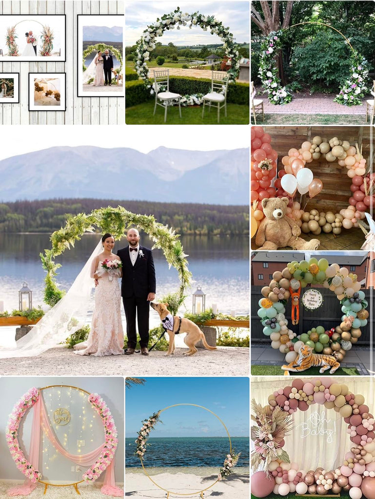 7.2ft Gold Metal Circle Balloon Arch Kit