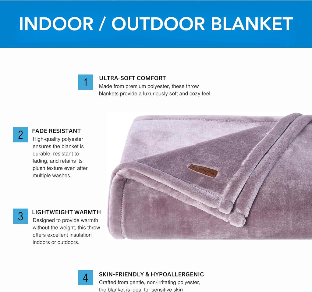 50" x 60" Super Plush Lightweight Throw Blanket - Outdoor Essentials for Camping, Picnics, and Adventures, Soft and Cozy Home Essentials for Bed and Living Room - Sparrow