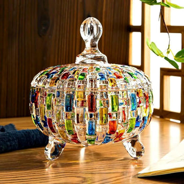 Colorful Crystal candy jars Candy jars with lids christmas candy jar Candy containers cute candy jar glass jar