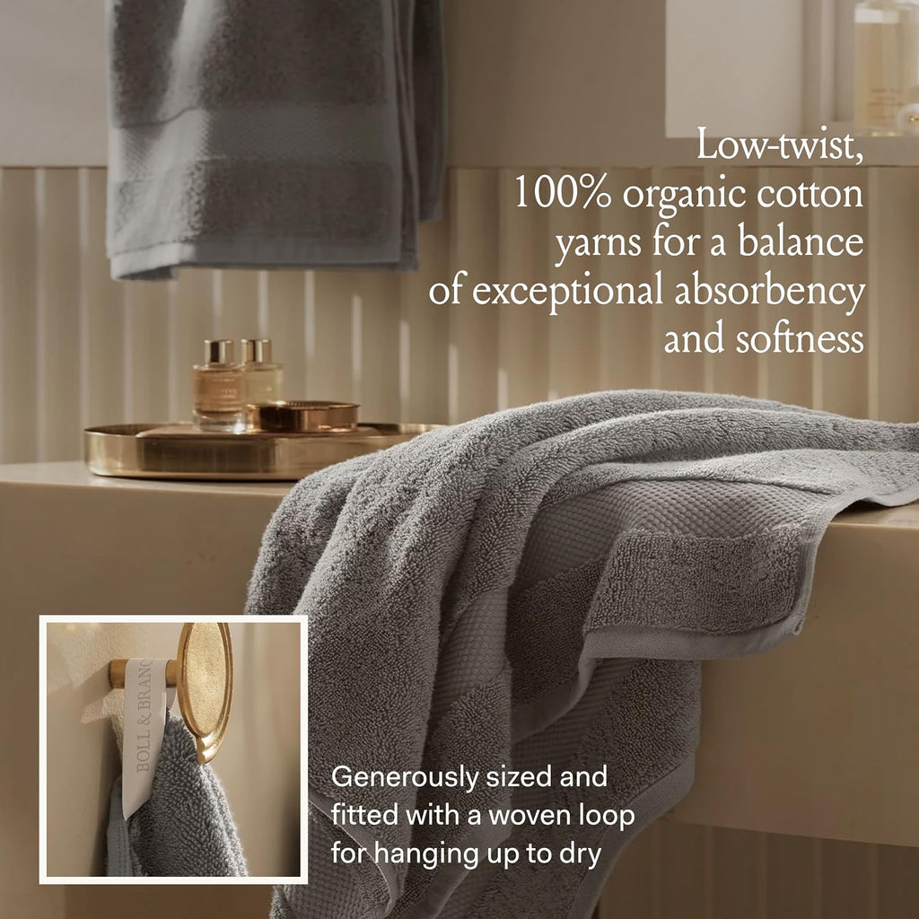 Plush Bath Sheet Set, 6 Pieces, Mineral | 2 Oversized Bath Sheets, 2 Hand Towels & 2 Washcloths - 100% Organic Cotton