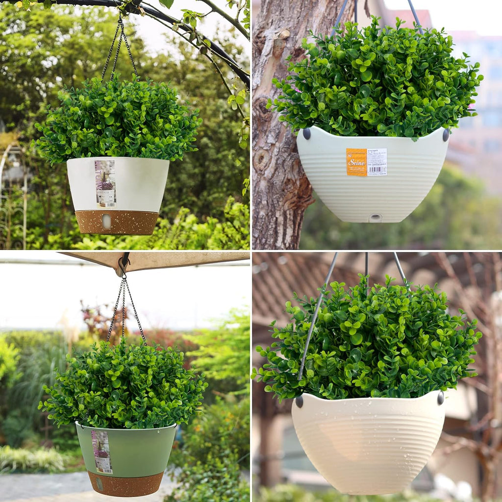 Artificial Greenery Plants Outdoor UV Resistant Fake Plants Boxwood Shrubs Grass,20 Bundles Home Garden Office Patio