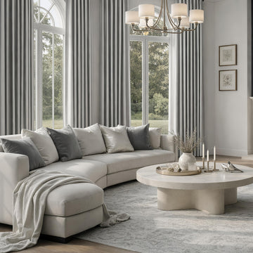 Faux Silk Silver Grey Blackout Curtains 52W x 84L 2 Panels