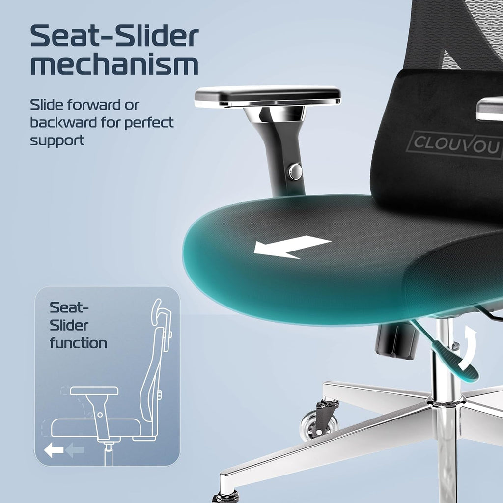Ergonomic Comfy [#1 in Tests] Ergonomic Chair with Breathable Mesh Back | Computer Chair with wheels | Home Office