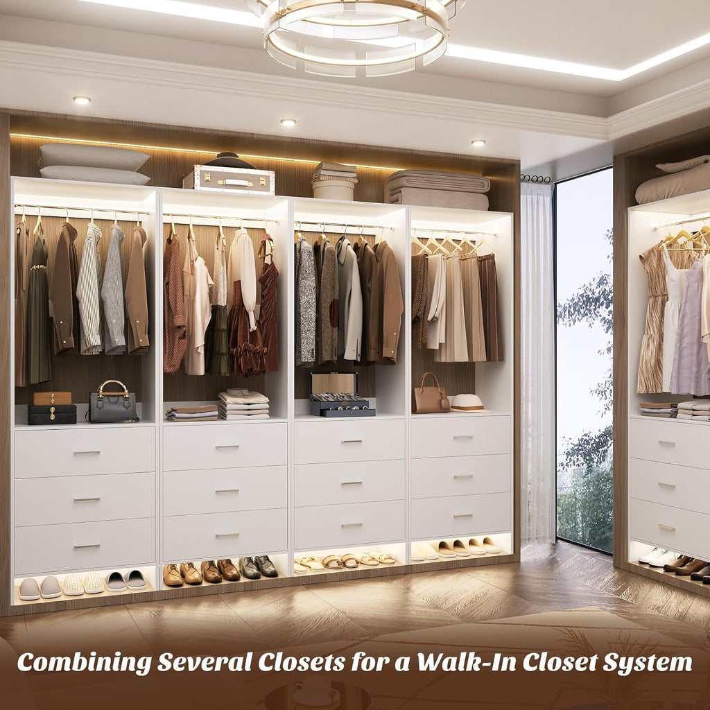 Closet System Closet Organizer, Wood Closets Organizer System, Walk-in Closet or Wardrobe, Clothes Rack with Hanging