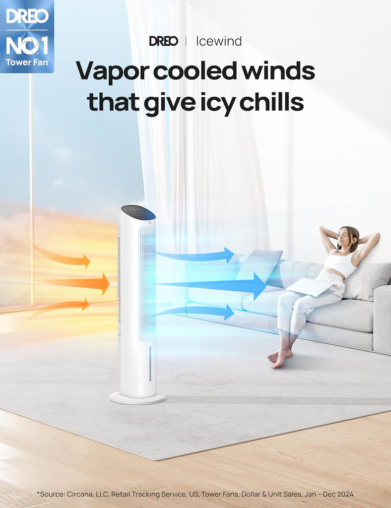 Portable Air Conditioners Fan, 40” Standing Fans that Blow Cold Air, Portable AC