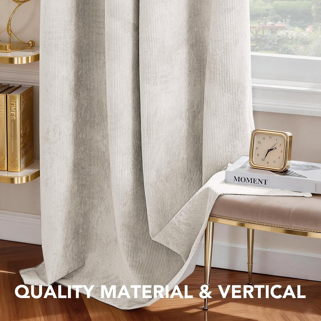 Velvet 100% Blackout Curtains for Living Room Full Light Blocking Curtains Thermal Insulated Room Window Drapes Soft