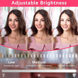 Large Vanity Mirror with Lights, 22"x17" Lighted Makeup Mirror for Desk, 3 Color Dimmable LED Lights, Smart Touch