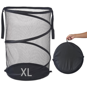 Mesh Popup Laundry Hamper 115L Foldable Laundry Basket Extra Large Capacity Collapsible Clothing Storage Basket with