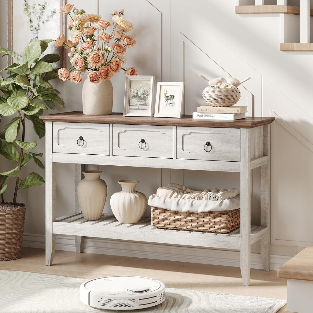 47.2" Farmhouse Console Table with 2 Drawers, Entryway Sofa Table