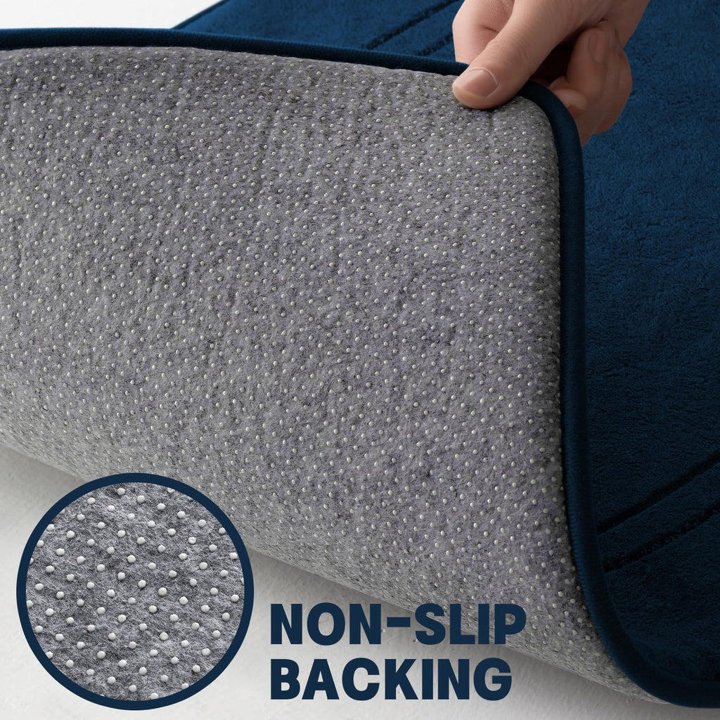 Memory Foam Bath Mat Set, Bathroom Rugs Sets 2 Pieces, Non Slip Bath Mats , Super Soft and Water Absorbent Bath Rug