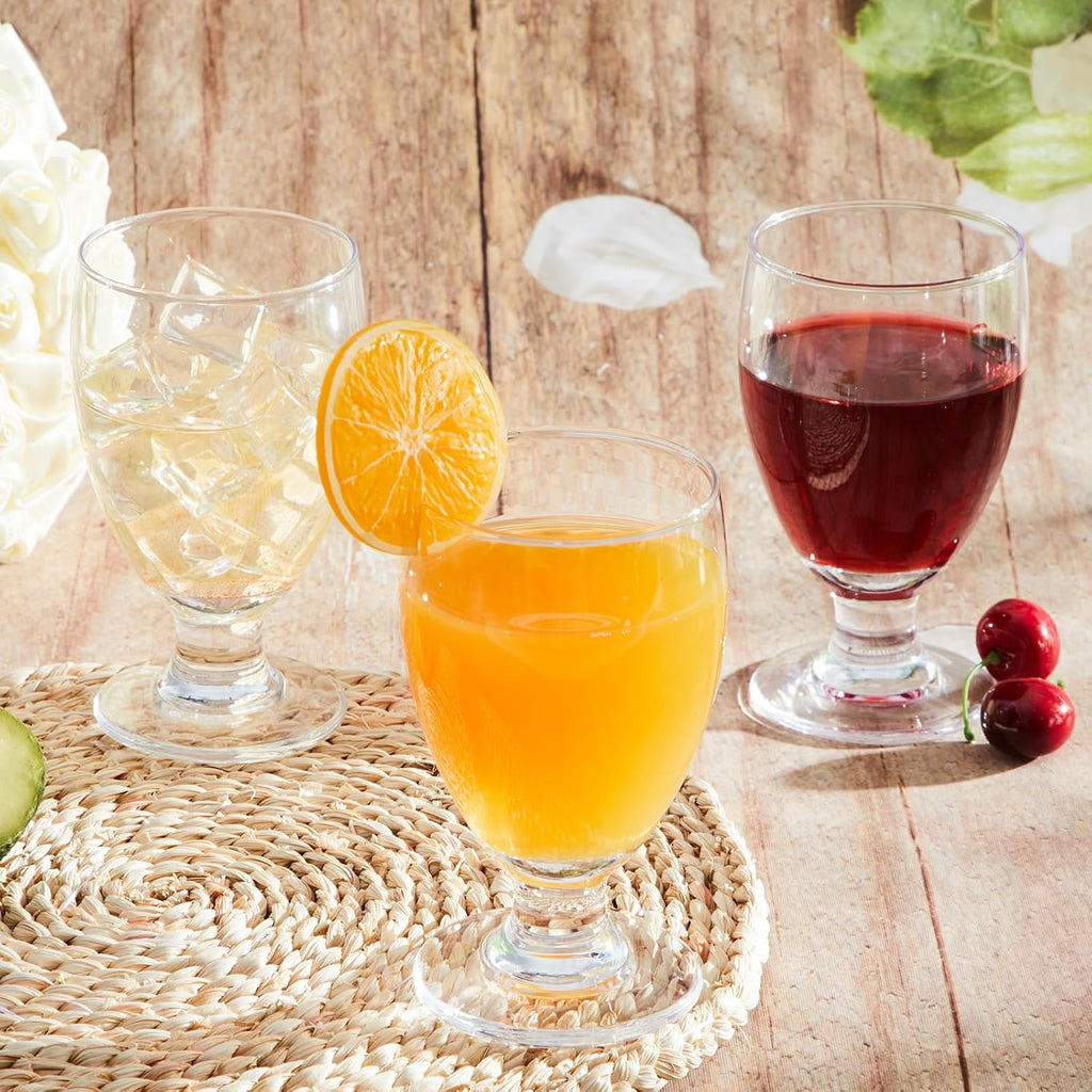 Set of 12 Water Goblet, 10.5 oz Clear Drinking Glasses Bulk Dishwasher Safe, Stemmed Water Glass for Juice Wine Beer