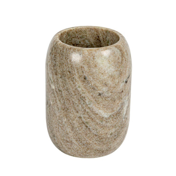 Modern Marble Bottle Holder, White Crock, Natural