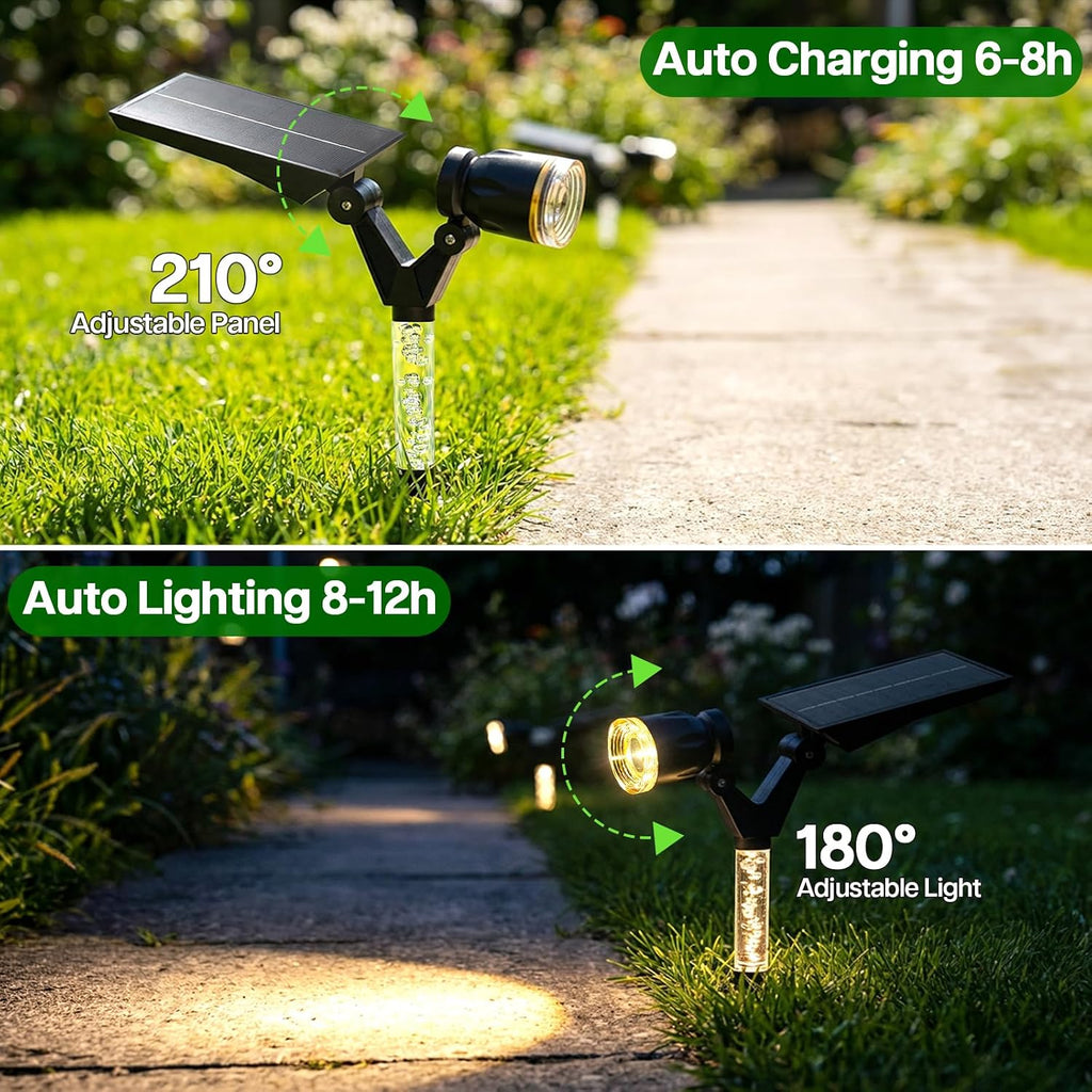 Spot Lights Outdoor Waterproof Spotlights, Warm White 4 Pack | Solar Lights Outdoor for Yard Pathway Tree House