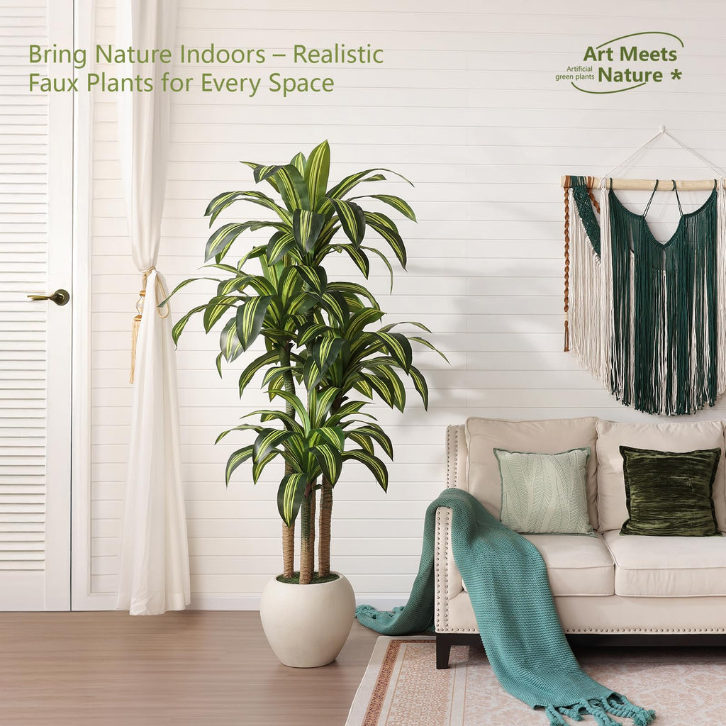 7ft Dracaena Artificial Plant Indoor with Planter