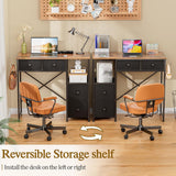 Small Computer Desk with 4 Fabric Drawers, Simple Writing Desk, Compact Study Desks for Small Spaces, Kids Desk Study