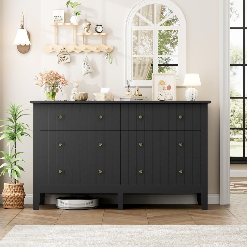 Modern 6 Drawer Double Dresser with Deep Drawers, Chest of Drawers with Wide Toptable, Wide Storage Organizer Cabinet