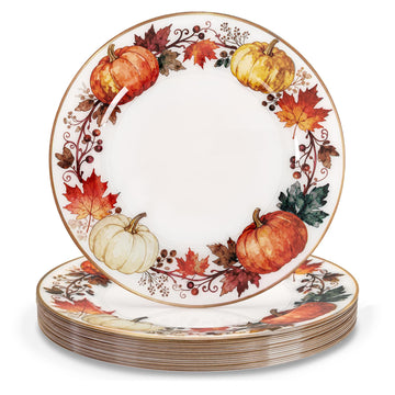12PCS Thanksgiving Charger Plates 12Inch Fall Plastic Plates for Dinner