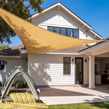 Heavy Duty 12' x 12' x 12' Beige Sun Shade Triangle Pro Ring Shade Sail, 260 GSM Commercial Grade UPF50 Sunshade