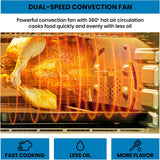 Digital 11-In-1 Air Fryer Toaster Oven Combo 26 Qt Convection Rotisserie Dehydrator Bake Broil 1800 Watts