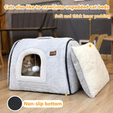 Cat Bed cave-cat beds for Indoor Cats,Soft and Comfortable,Cute cat House,with Removable Washable Cushioned