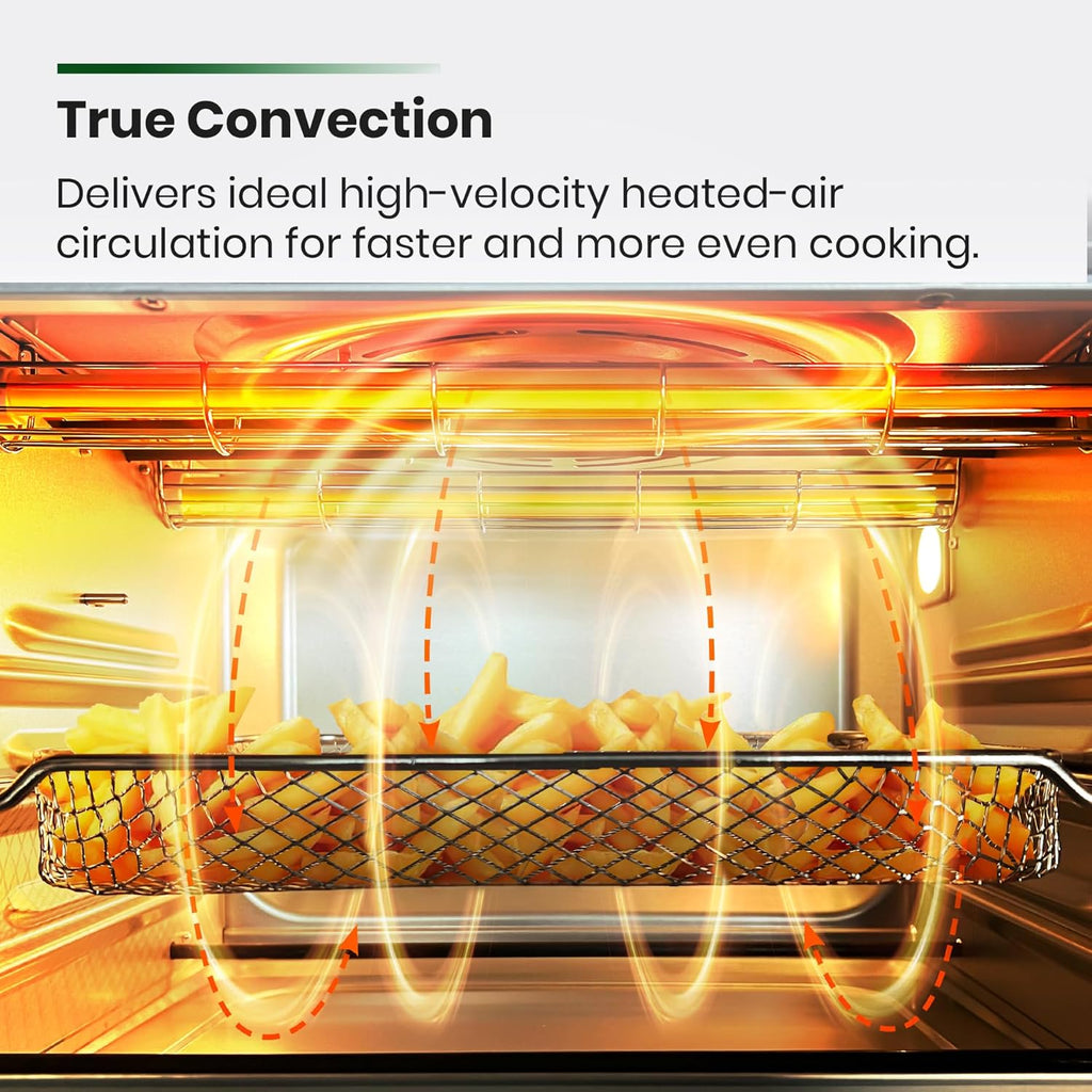 Infrared Heating Air Fryer Toaster Oven, Extra Large Countertop Convection Oven 10-in-1 Combo, 6-Slice Toast, Enamel