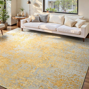 Living Room Rug 6x9 Area Rug Washable Boho Carpet Non Slip Abstract Vintage Indoor Large Rugs, Classroom, College