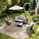 Waterproof Outdoor Rug 8x10, Reversible Plastic Straw Patio Camping Rug, Indoor Outdoor RV Mat Carpe