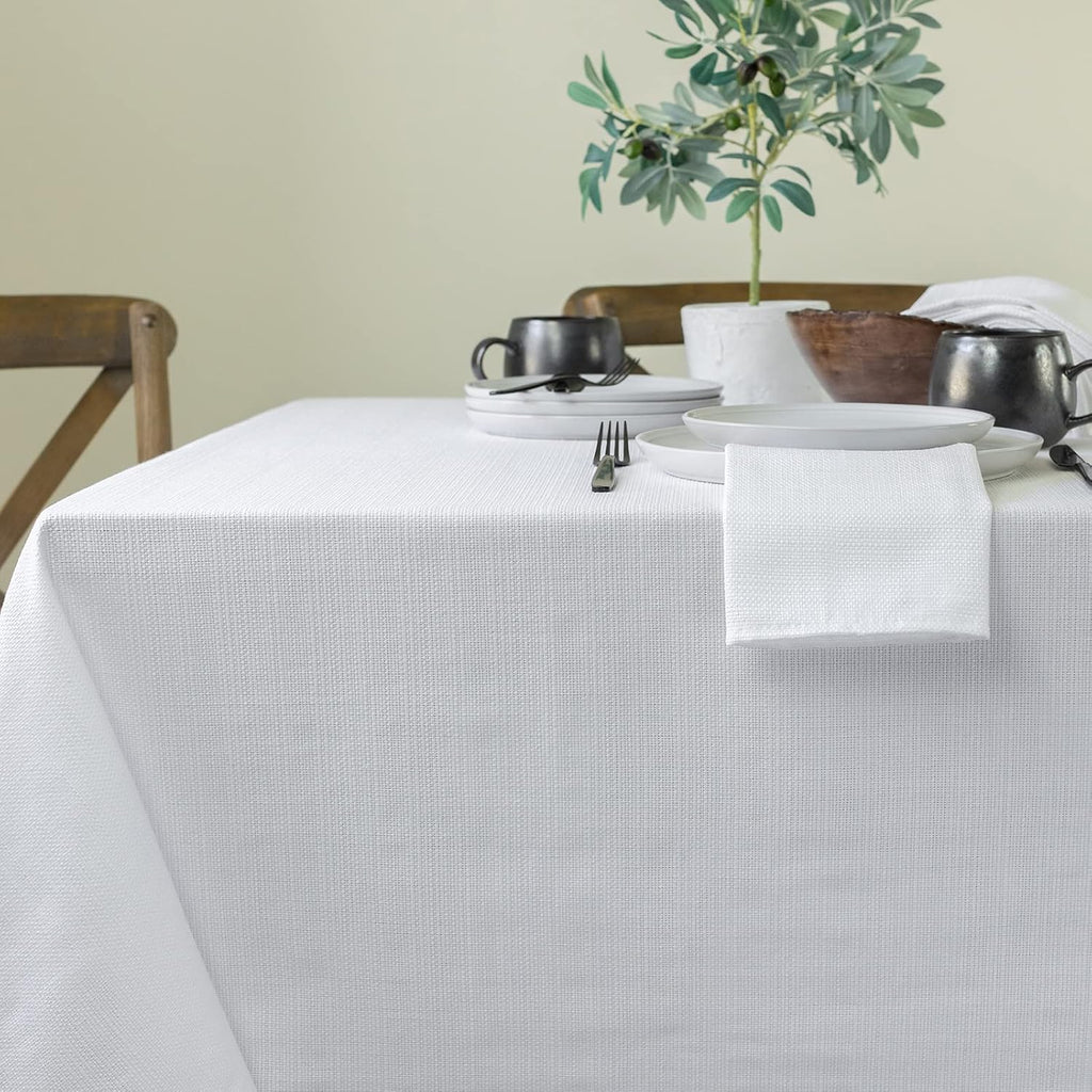 Cameron Textured Fabric Table Cloth, for Everyday Home Dining, Parties, Weddings & Holiday Tableclot