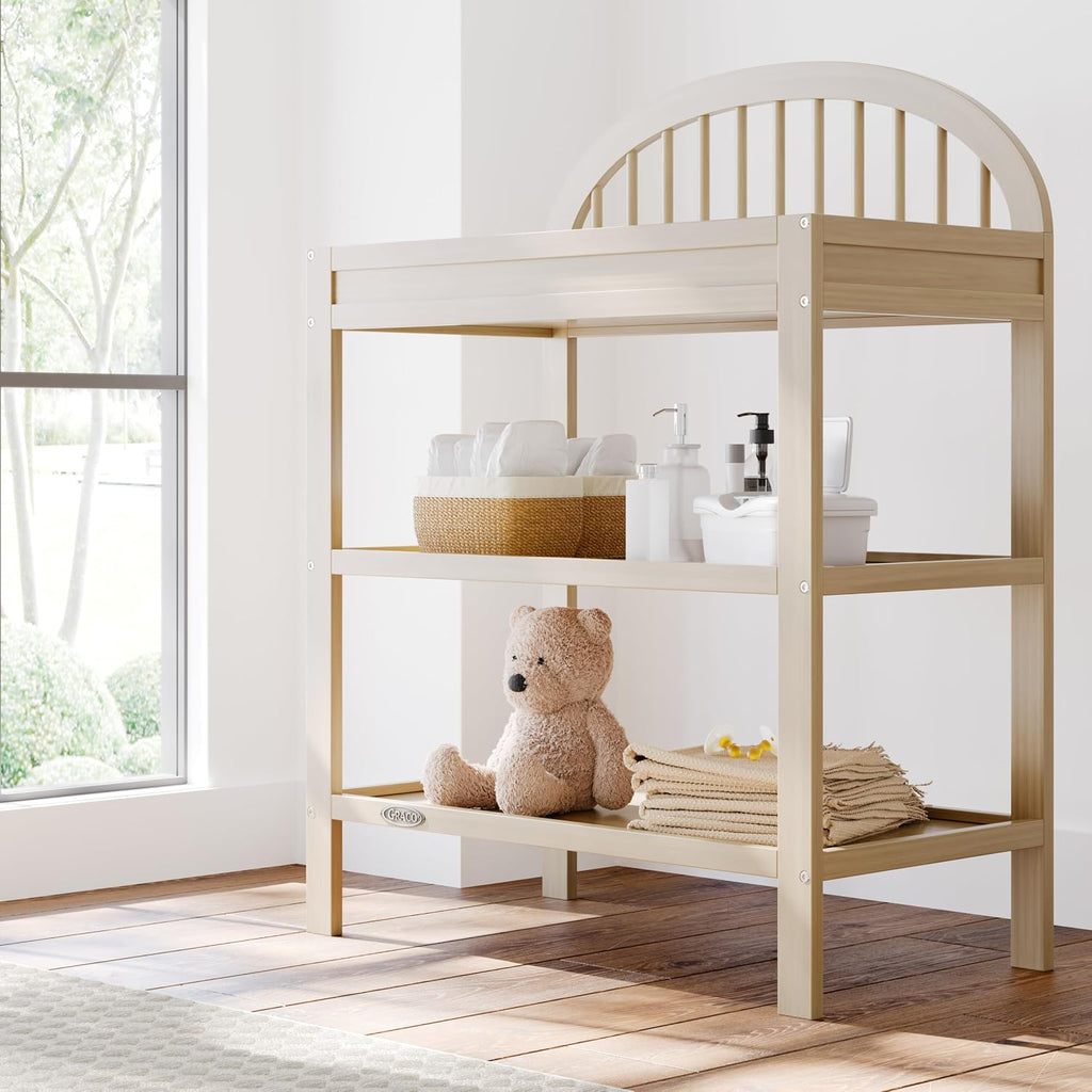 Changing Table with Water-Resistant Changing Pad, Driftwood | GREENGUARD Gold Certified Nursery Changing