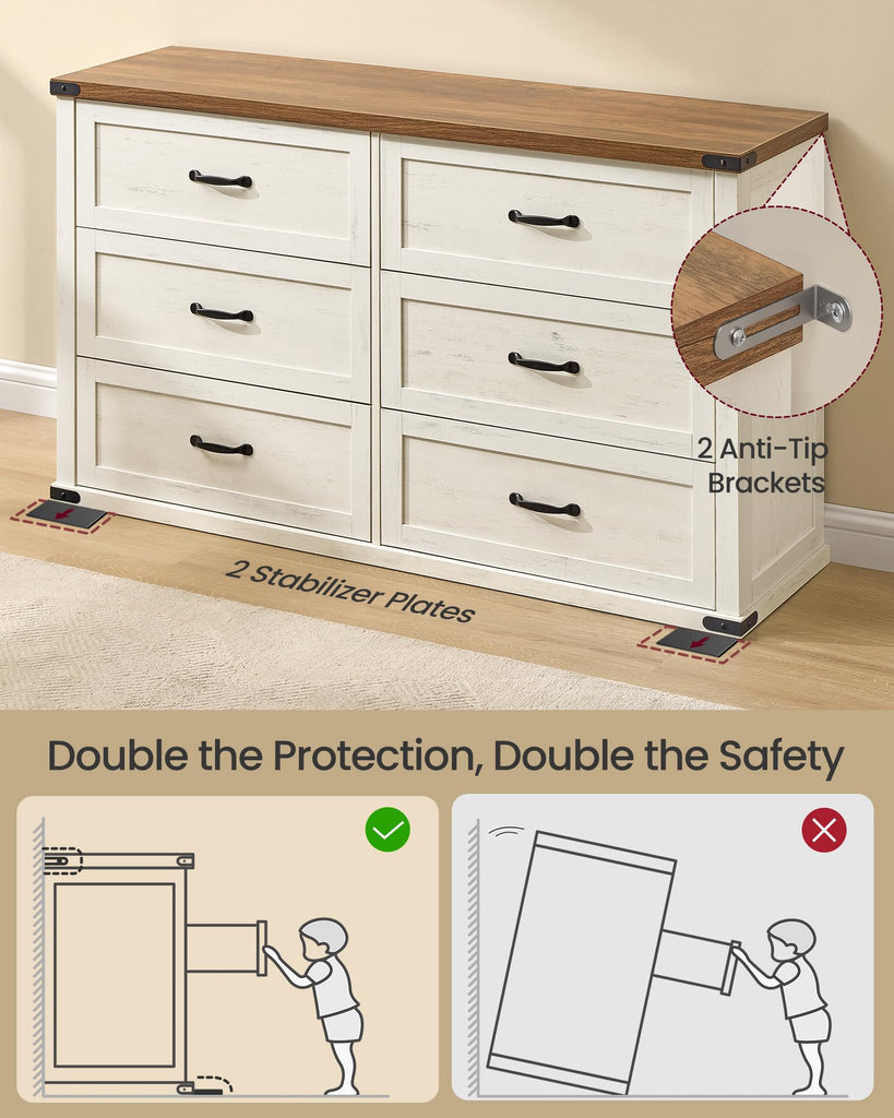 Modern 6-Drawer, Clothes Storage Cabinet