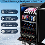 15 Inch Wine Fridge Dual Zone, Built in Wine Cooler Refrigerator 15 Inch Wide, 3