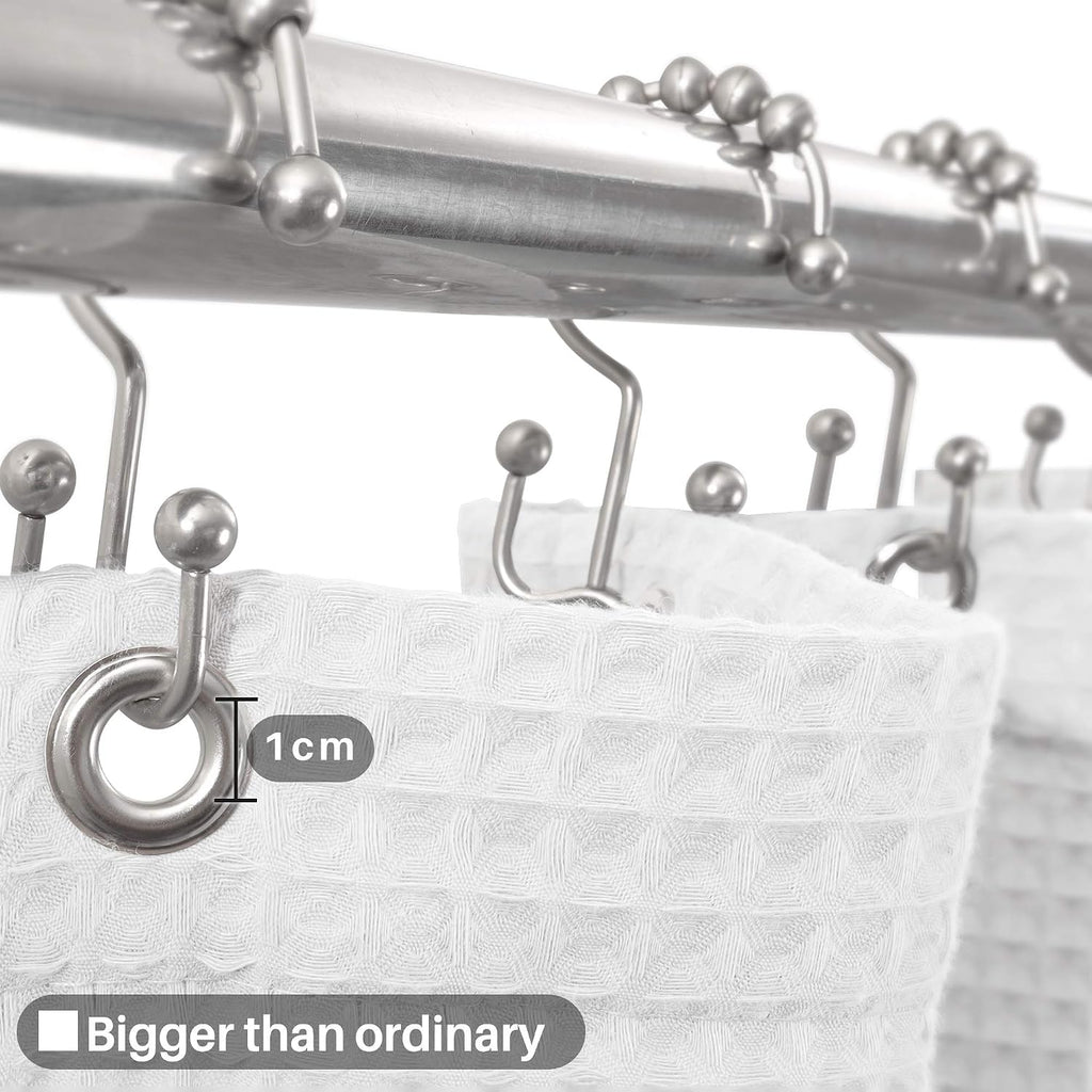 Waffle Weave Extra Long Shower Curtain White, 72x96 | Heavy Weight Fabric, Cotton Blend, Hotel Luxury Spa, Machine