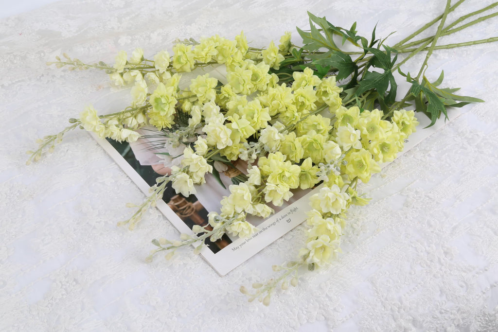 9Pcs Artificial Flowers Combo Clematis Greenery Stems, 33.5" Long Stem Larkspur for Wedding Centerpieces, Bridal