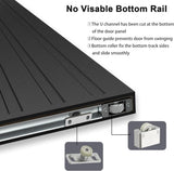 30"x84" Concealed Sliding Barn Door with Soft Close Mechanism, Black Vinyl Wrapped Hidden Barn Door,