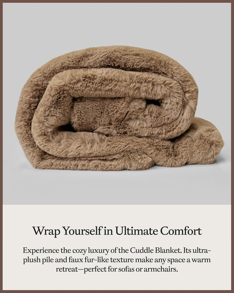 Earth Cuddle Blanket, Faux Fur Ultra-Soft Luxury Throw Blanket | Thick and Cozy Oversized Design for Lounging or