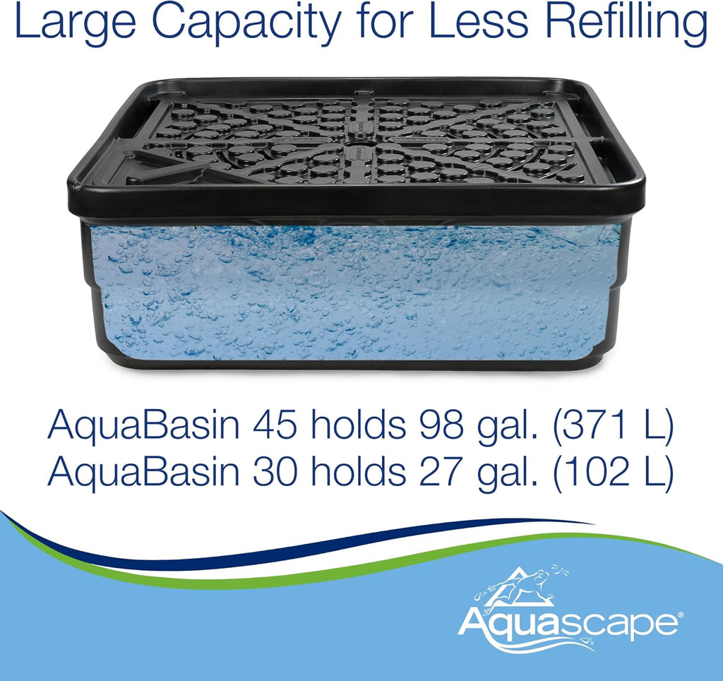 AquaBasin 30 Fountain and Water Feature Basin for Landscape and Garden 78223, Black, 27 Gallon