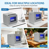 18" Compact Countertop Dishwasher with 6 Modes, Portable Dishwasher with Dual Water Supply, 12H Delay Start