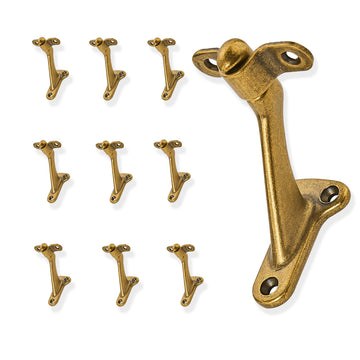 10 Pack 3 Inch Hand Rail Bracket Antique Brass Stair Brackets Heavy Duty Handrail Brackets for Stairways Handrail