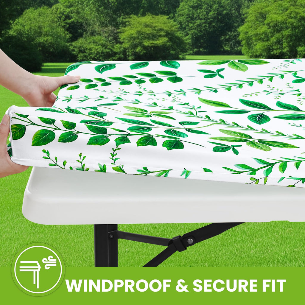 Spandex Printed 4FT Rectangle Table Cloth, Elastic Fitted Table Cover